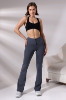 EMFURE Füme Kadın Fermuarlı İspanyol Paça Spor Tayt Sıkılaştırıcı Toparlayıcı Sporcu Bootcut Leggings