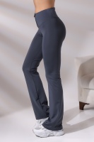 EMFURE Füme Kadın Fermuarlı İspanyol Paça Spor Tayt Sıkılaştırıcı Toparlayıcı Sporcu Bootcut Leggings