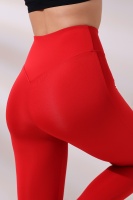 EMFURE Kırmızı Kadın Spor Tayt Sıkılaştırıcı Toparlayıcı Tam Boy Spor Tayt Leggings