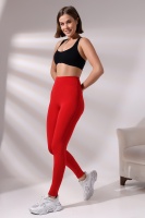 EMFURE Kırmızı Kadın Spor Tayt Sıkılaştırıcı Toparlayıcı Tam Boy Spor Tayt Leggings