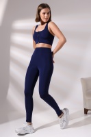 EMFURE Lacivert Kadın Spor Tayt Sıkılaştırıcı Toparlayıcı Tam Boy Spor Tayt Leggings