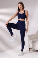 EMFURE Lacivert Kadın Spor Tayt Sıkılaştırıcı Toparlayıcı Tam Boy Spor Tayt Leggings