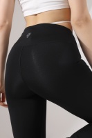 EMFURE Siyah Kadın Fermuarlı İspanyol Paça Spor Tayt Sıkılaştırıcı Toparlayıcı Sporcu Bootcut Leggings