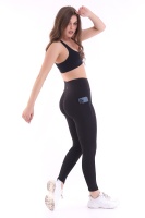 Emfure Siyah Kadın Spor Tayt Çift Cepli Sıkılaştırıcı Toparlayıcı Sporcu Taytı Leggings